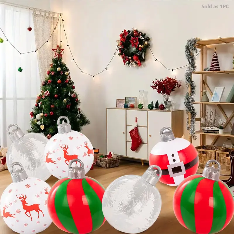 Ornament ball,Inflatable ball,Party balloon,Large Christmas Ball Decor｜Must‑have Christmas Porch Decor & Festive Home Decor for Holiday Season