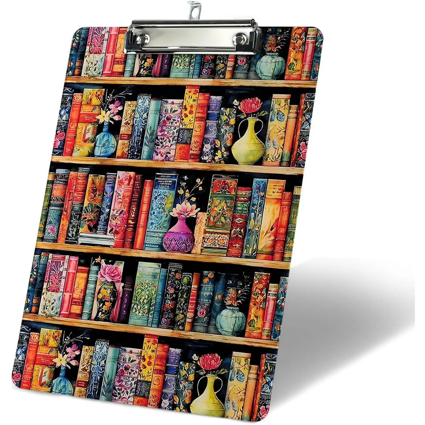 Bookshelf  Clipboard Cute Clip Board Standard A4 Letter Size 8.5" x 12" Clipboards Decorative for Nurse Worker Office