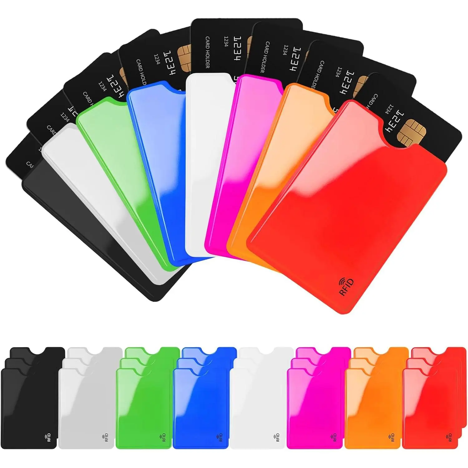 24-Pack Travel RFID Blocking Sleeves, Secure Cred Card Protecor Holders | 2.48'' x 3.58'' Multicolor Identity  Protection,   Foil Slim Design easily into your Wallet