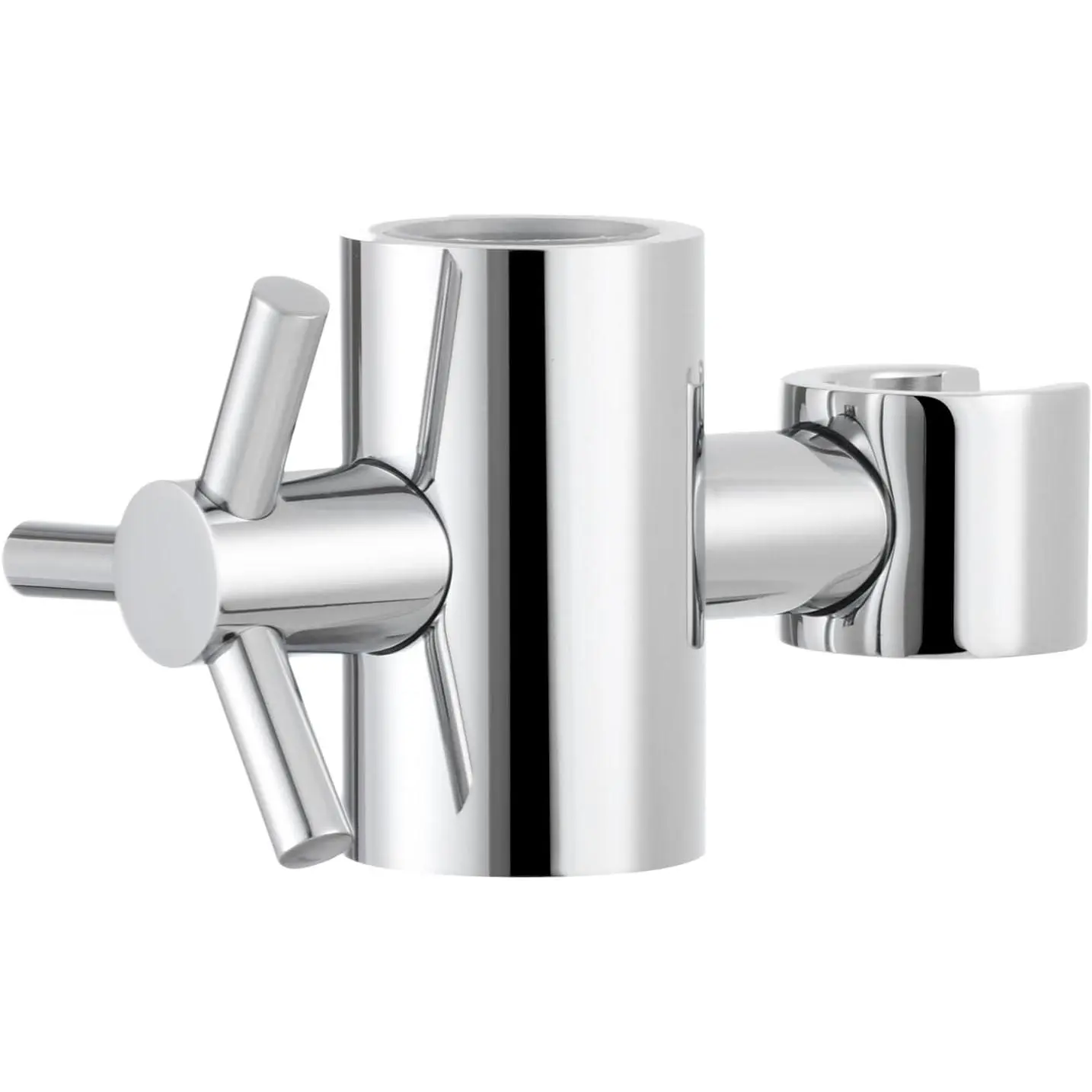 Chrome Brass Adjustable Indoor Round Shower Bracket - Secure Hold Slide Bar Holder for 25mm O.D Pipes, ST38A