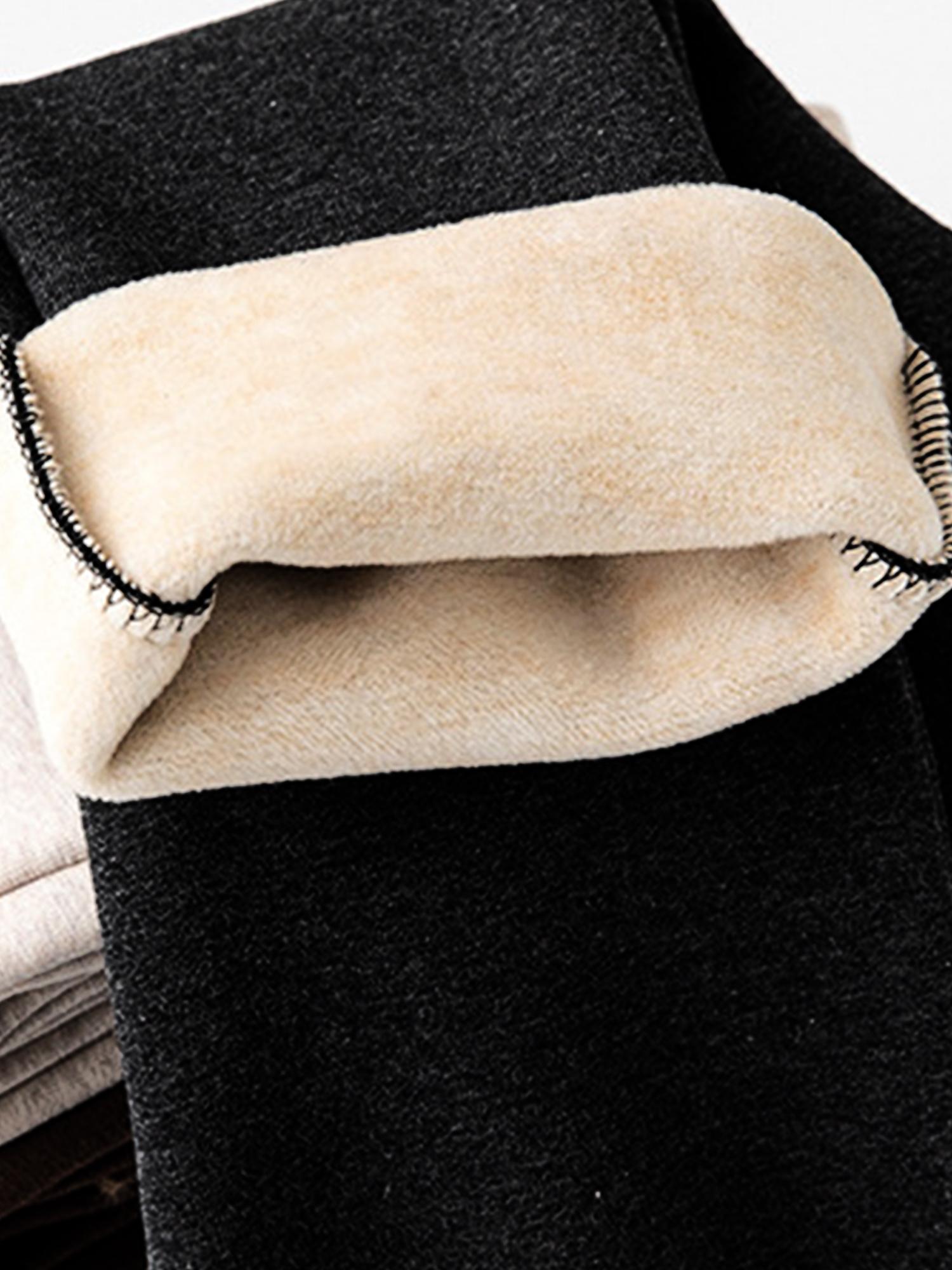 Girls' Fleece-Lined Thickened Flared Pants - Korean-Style Slim-Fit Winter Warmth with Elastic Waist & Flared Leg, Soft Fleece Lining, Loose Fit Casual Pants for Fall/Winter, Solid (Candy-Colored Options Available) - Everyday & Special Occasion Outfi