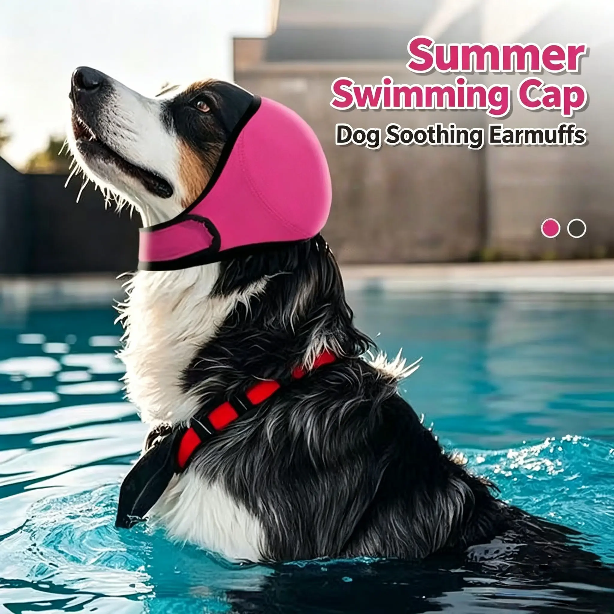 Dog Swimming Ear Protection, Noise Reduction Ear Pads, Adjustable Headband Design, Breathable Soft Material, Ideal for Swimming and Beach Use