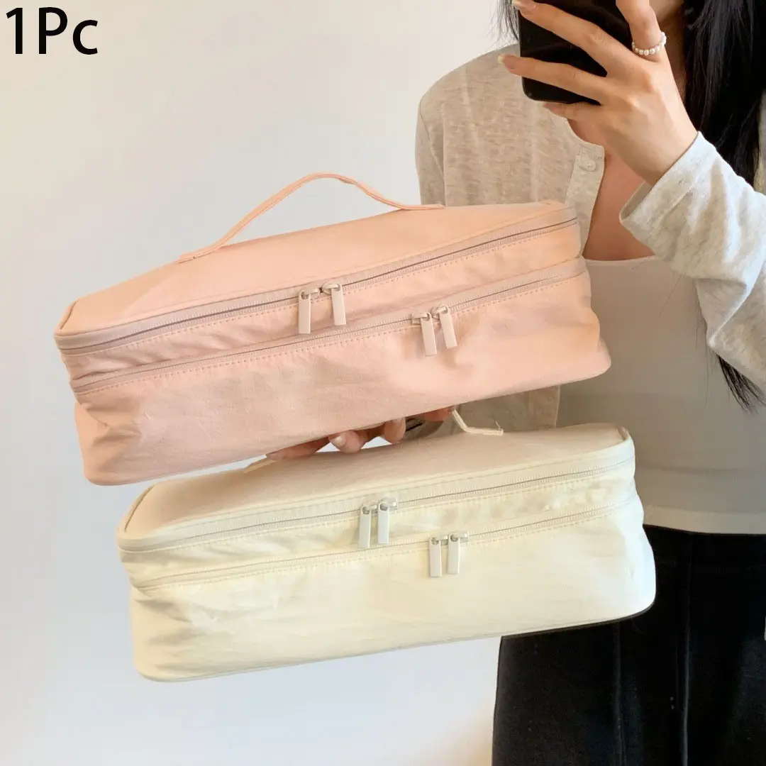 Double-Layer Waterproof Hair Tool Organizer Bag, Large Capacity Multi-Pocket Travel Case, Ideal for Blow Dryers, Straighteners, Curling Wands
