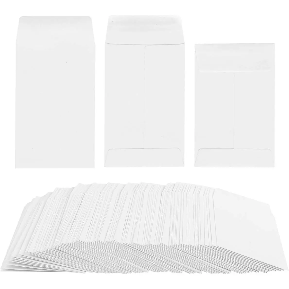 100 Pack 2.25" x 3.5" White Self-Adhesive Kraft Paper Coin Envelopes, Small Seed Envelopes for Garden, Office, Wedding Gifts, Mini Parts & Stamps Storage