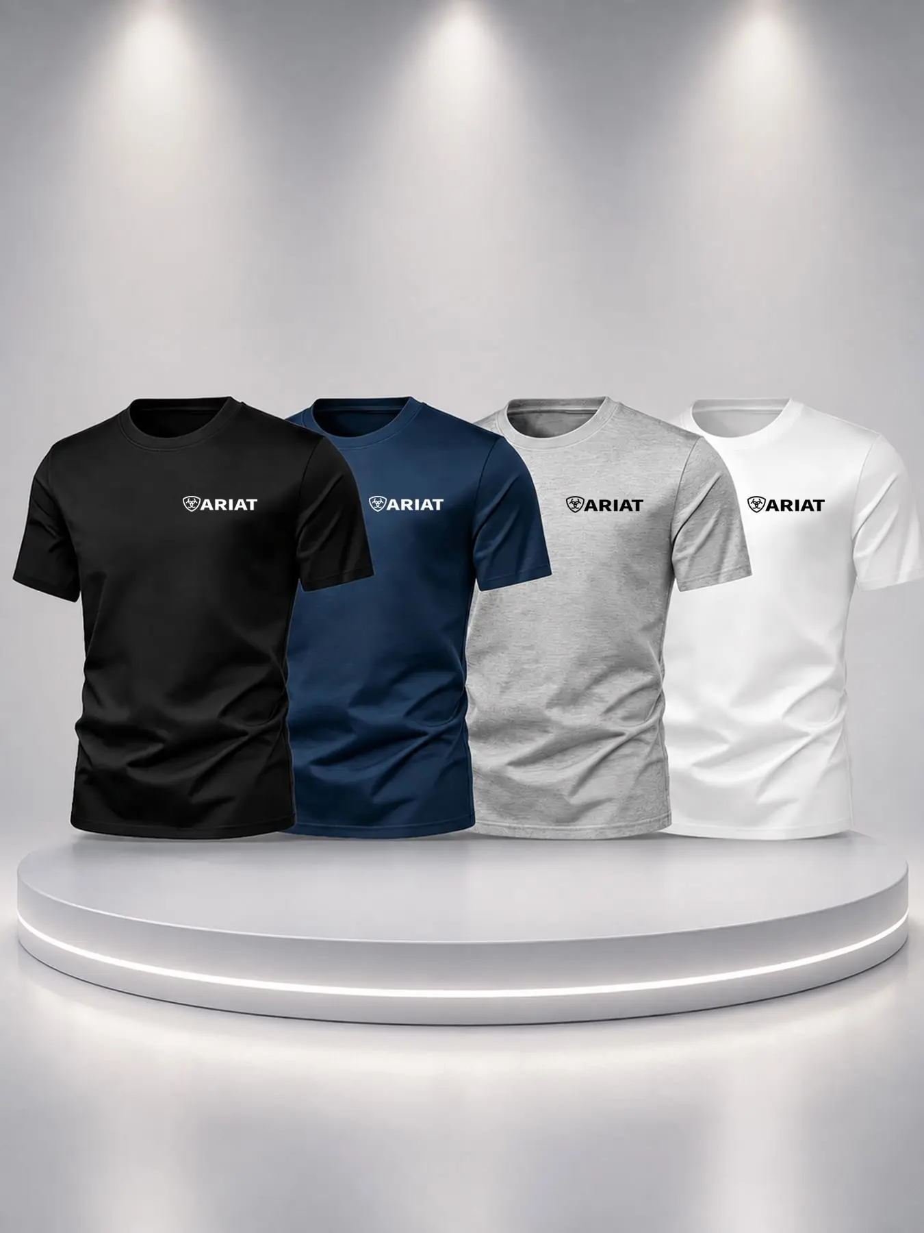 Men's Basic Short Sleeve T-Shirt 4-Pack, Comfortable Breathable Stretch Fabric, Solid Color Business Casual Style, Multiple Colors Available
