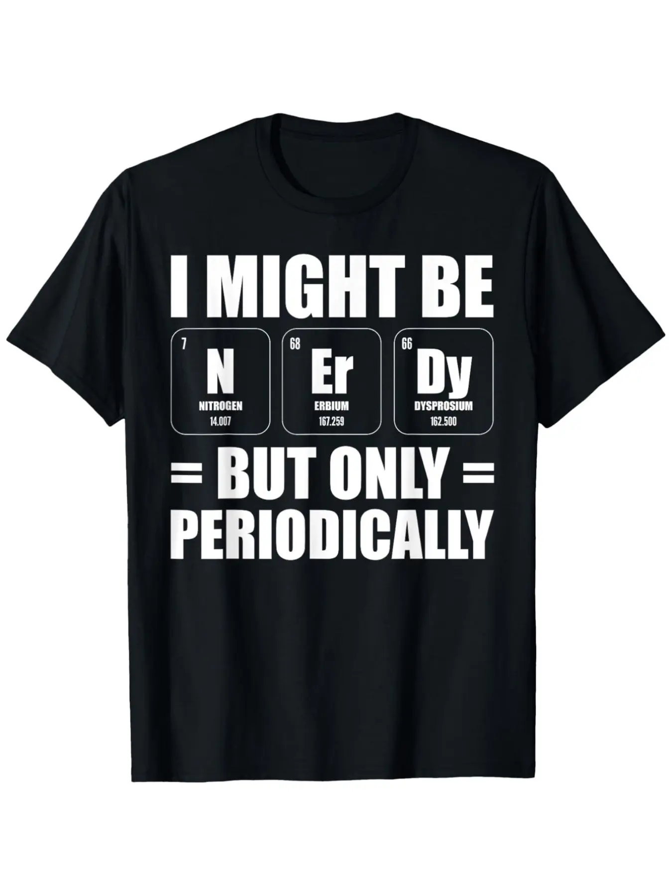 7.5oz Chemistry Professor Pattern T-Shirt, with Periodic Table Design, Casual Loose Fit, Round Neck, All Seasons, S-Xxxl