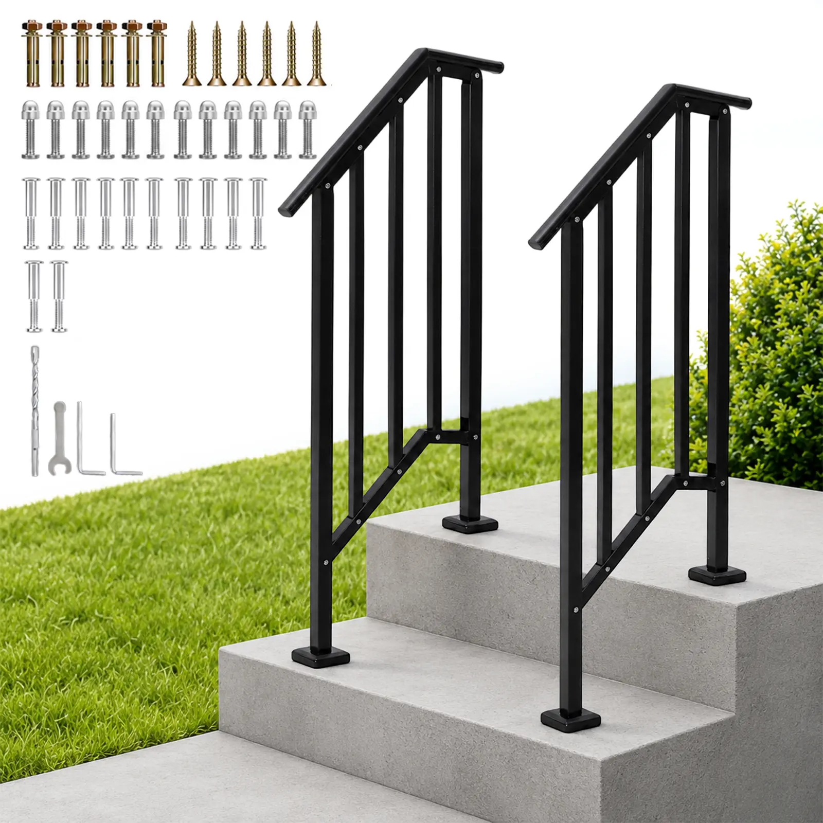 Stair Stringer Kit for Stair Construction, 2-Step Stair Support Frame - Structural Stair Building Component - 2 Steps