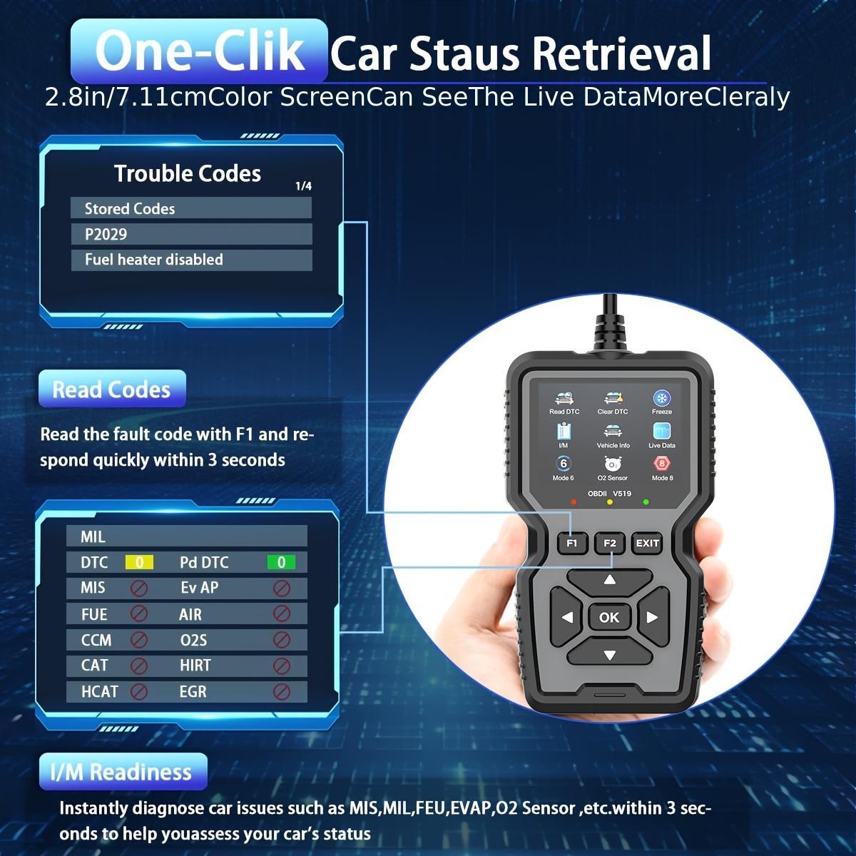 Professional OBD2 Diagnostic Scanner Tool, Car Engine Fault Detector, Car Code Reader, Battery Tester, OBD2 Diagnostic Scanner Tool, Automotive Scan Tool