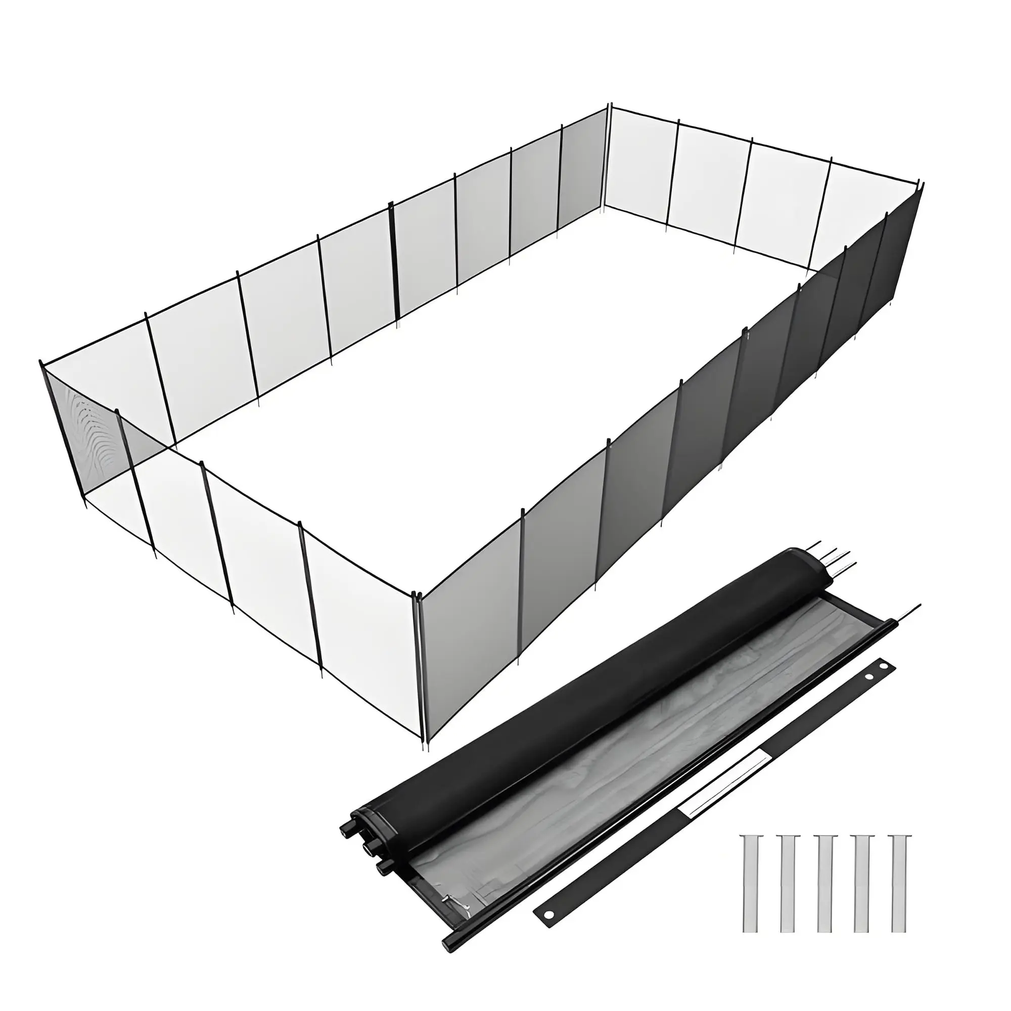 Garvee Durable Pool Safety Fence in 4Ft Height with 48Ft and 60Ft Lengths, Featuring a Sturdy Black Finish for Enhanced Security and Safety Around In-Ground Swimming Pools