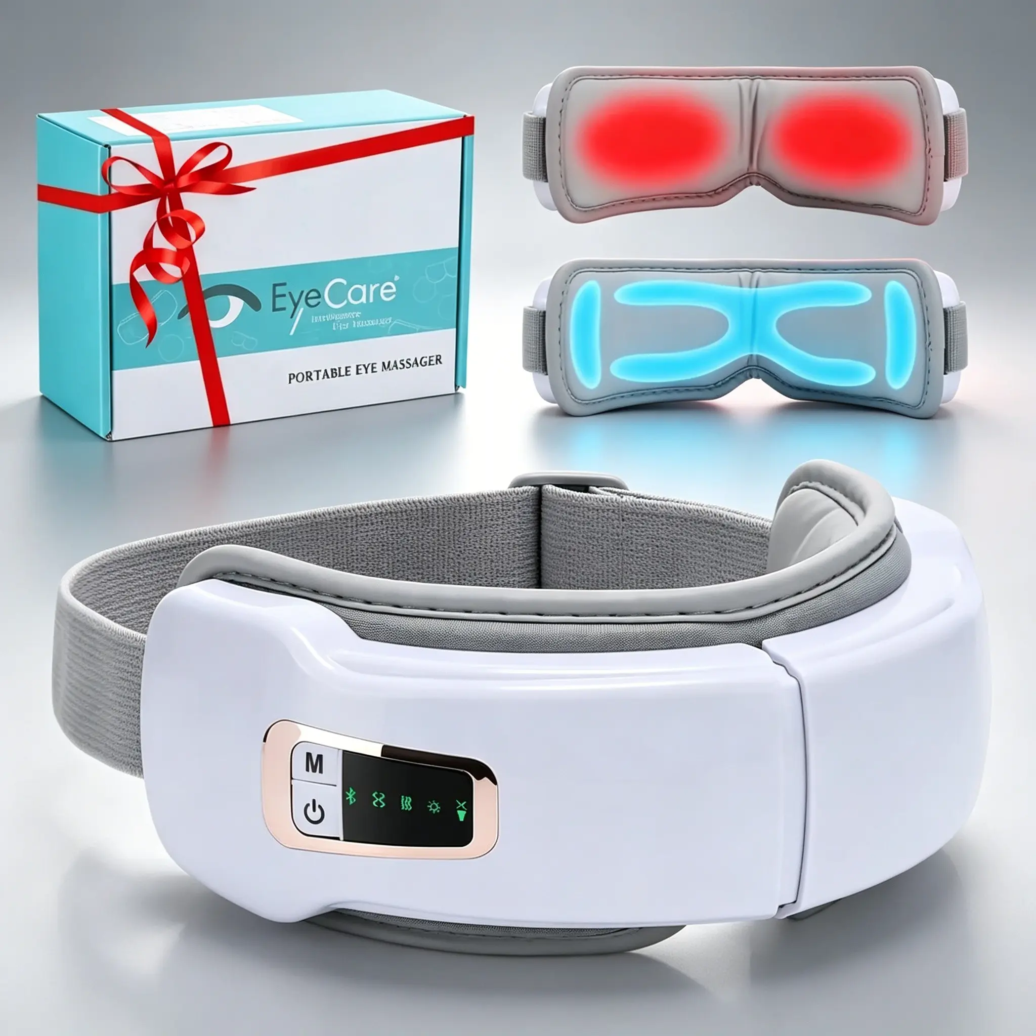 Rechargeable Smart Eye Massager, Double-Layer Airbag Massage, 38-42°c Graphene Heating, Bluetooth-compatible Music, 5 Modes, Foldable, Ideal Gift