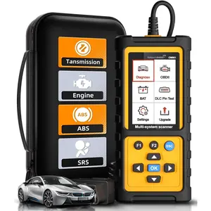 OBD2 Scanner with ABS SRS Transmission, Reset Fault Lights | Check Engine Code Reader with Full OBDII Functions | DLC Pin Test |   Check,  Diagnostic Tool
