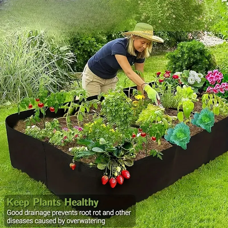 Portable Garden Planting Box, Thick Breathable Fabric Planter Bed, Multi-Compartment Design, Ideal for Tomatoes, Strawberries, Herbs, Indoor/outdoor Use