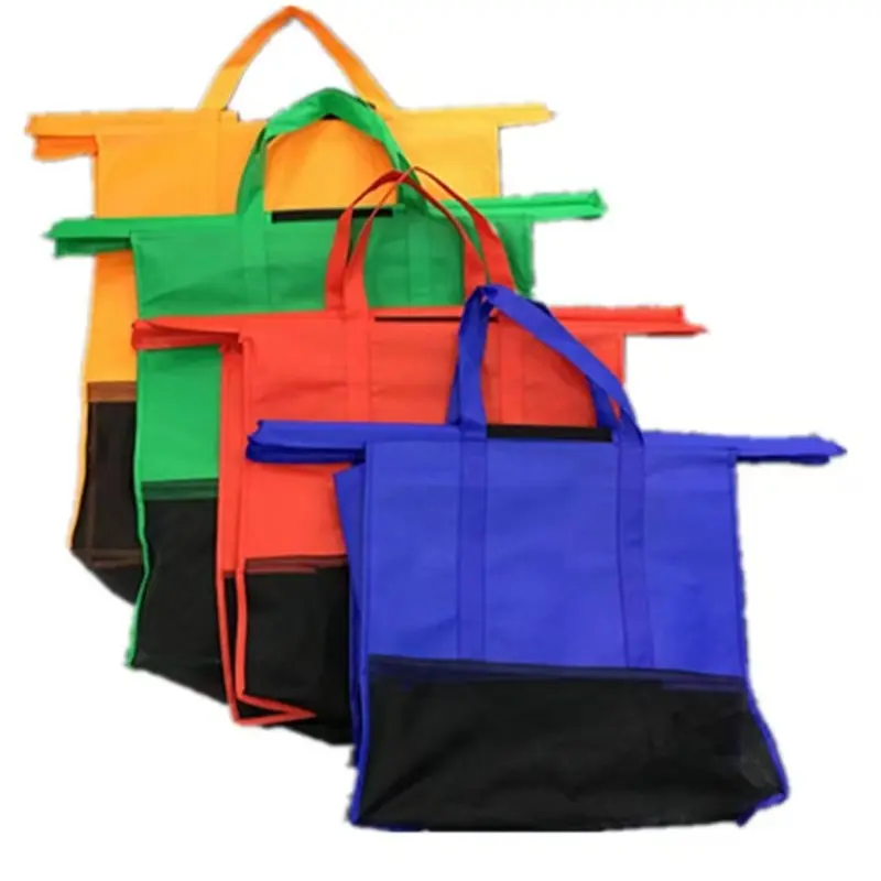 Reusable Shopping Bags Set of 4, Non-Woven PP Bags, Eco-Friendly Alternative to Plastic, Ideal for Grocery Shopping, Washable