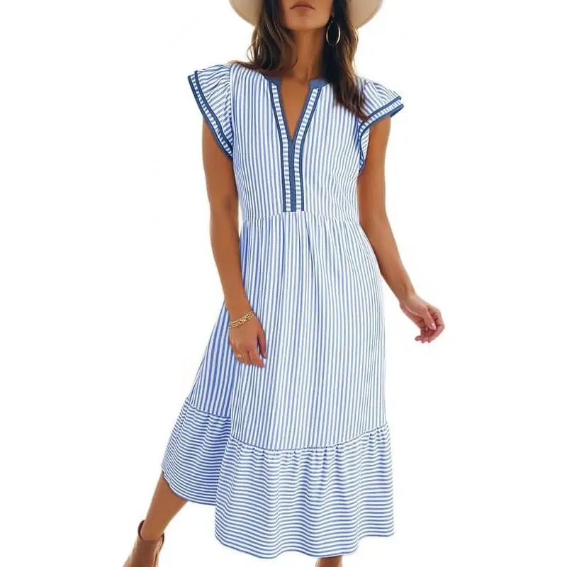 Womens Dresses Cap Sleeve Empire Waist Dress