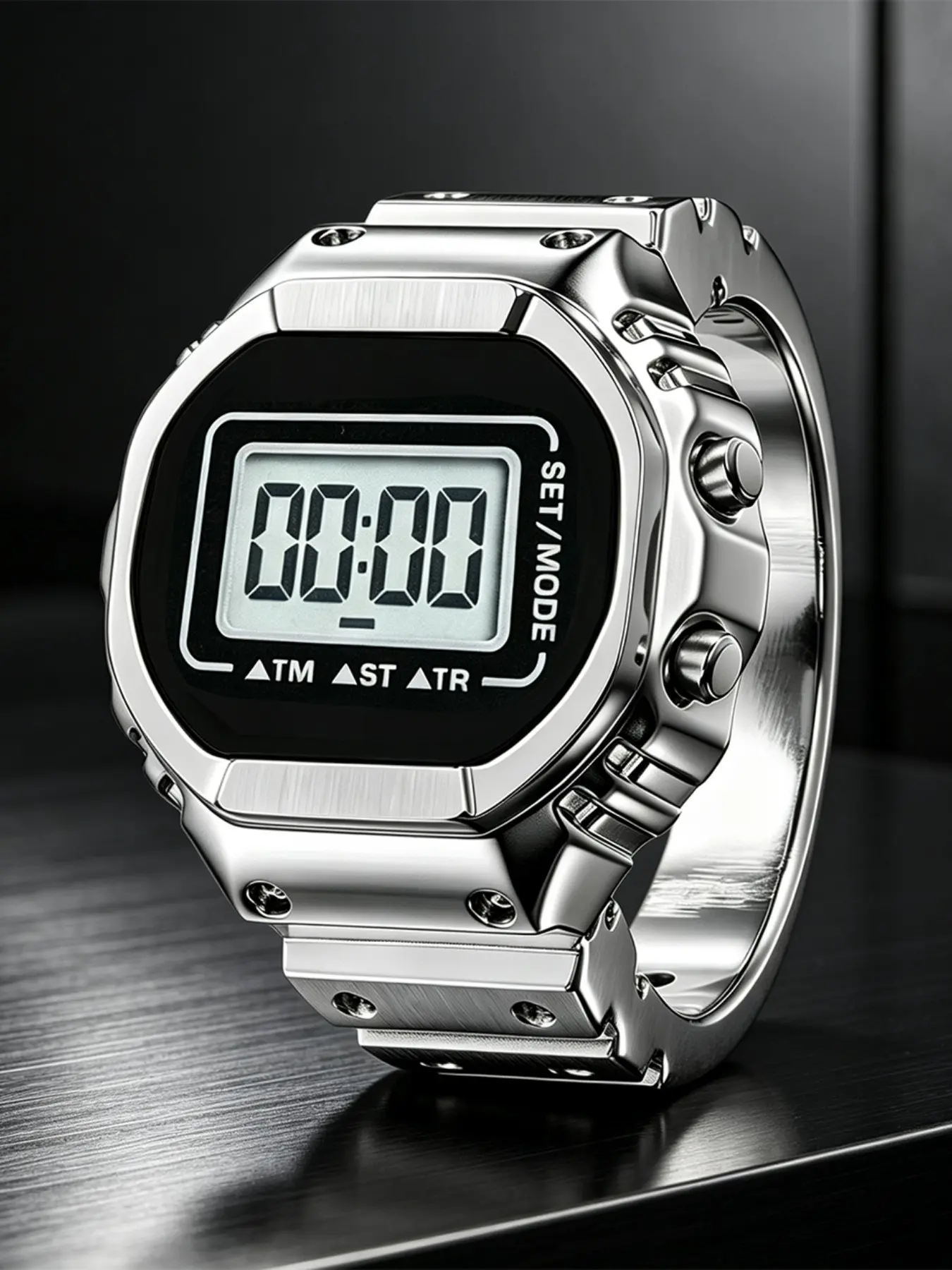 Vintage Punk Ring Watch Band, Alloy Handheld Couple Rings, Fashion Versatile Clock, Retro Electronic Watch Strap, Unisex Daily Accessory