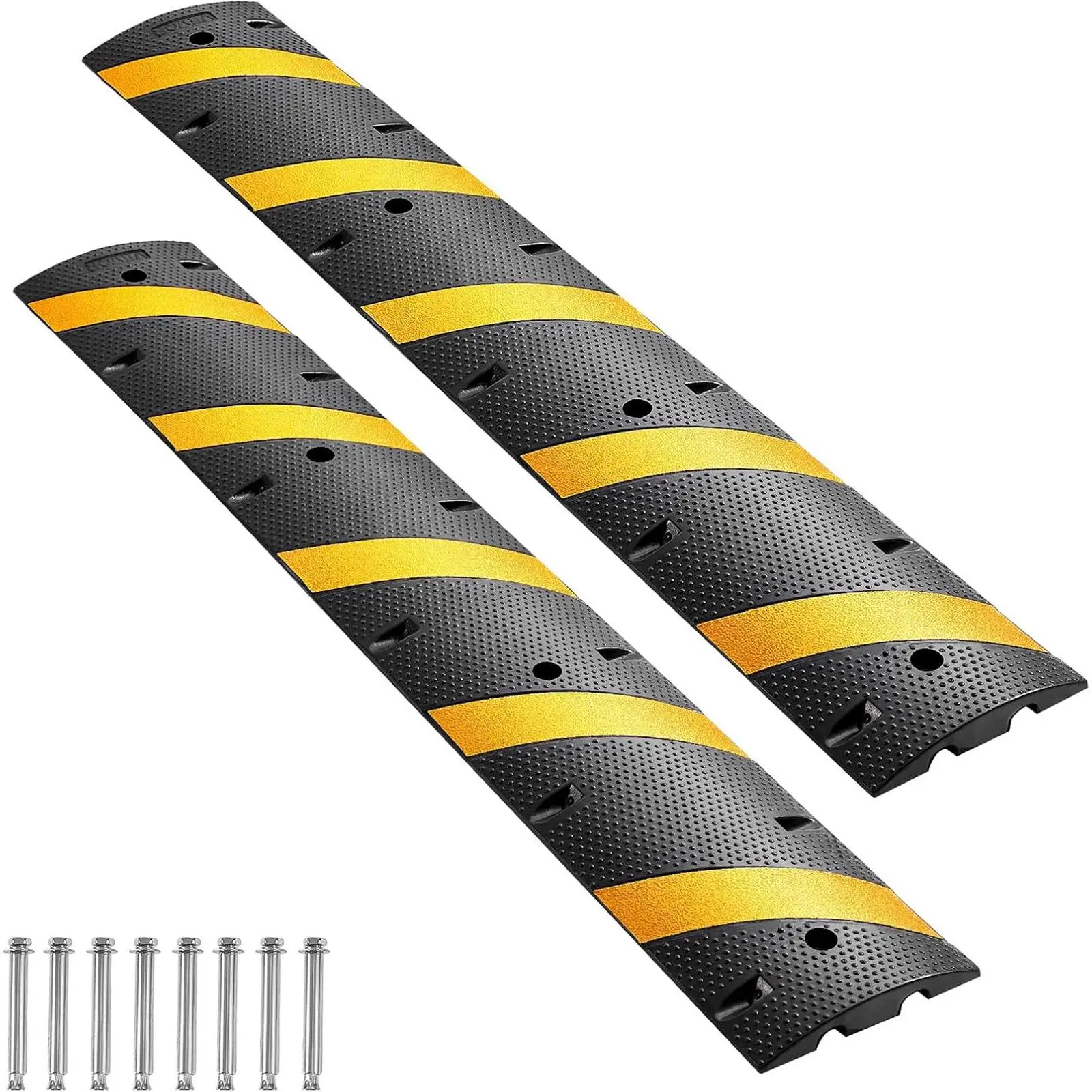 【GAOMON】Heavy Duty Floor Cable Cover, Cord Protector for Office Garage Warehouse, Anti-Trip Wire Management, Durable Plastic Cable Raceway with Mounting Hardware, Black