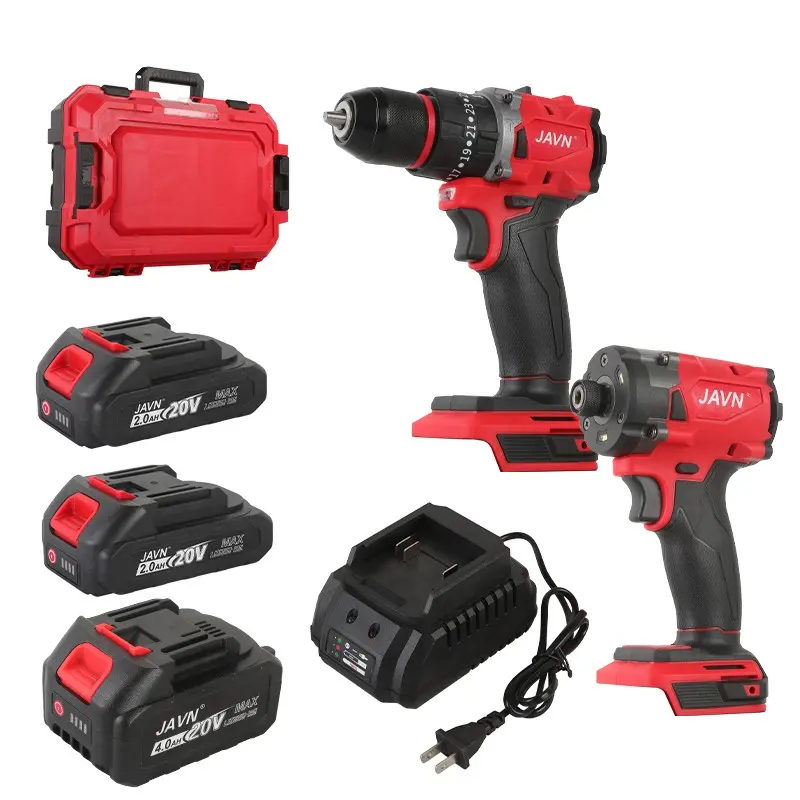 Javn 300N.m Impact Screwdriver + 70N.m Electric Drill Set, Brushless Motor, Cordless Home Electric Tool Kit, DIY, Woodworking, Gift For Men