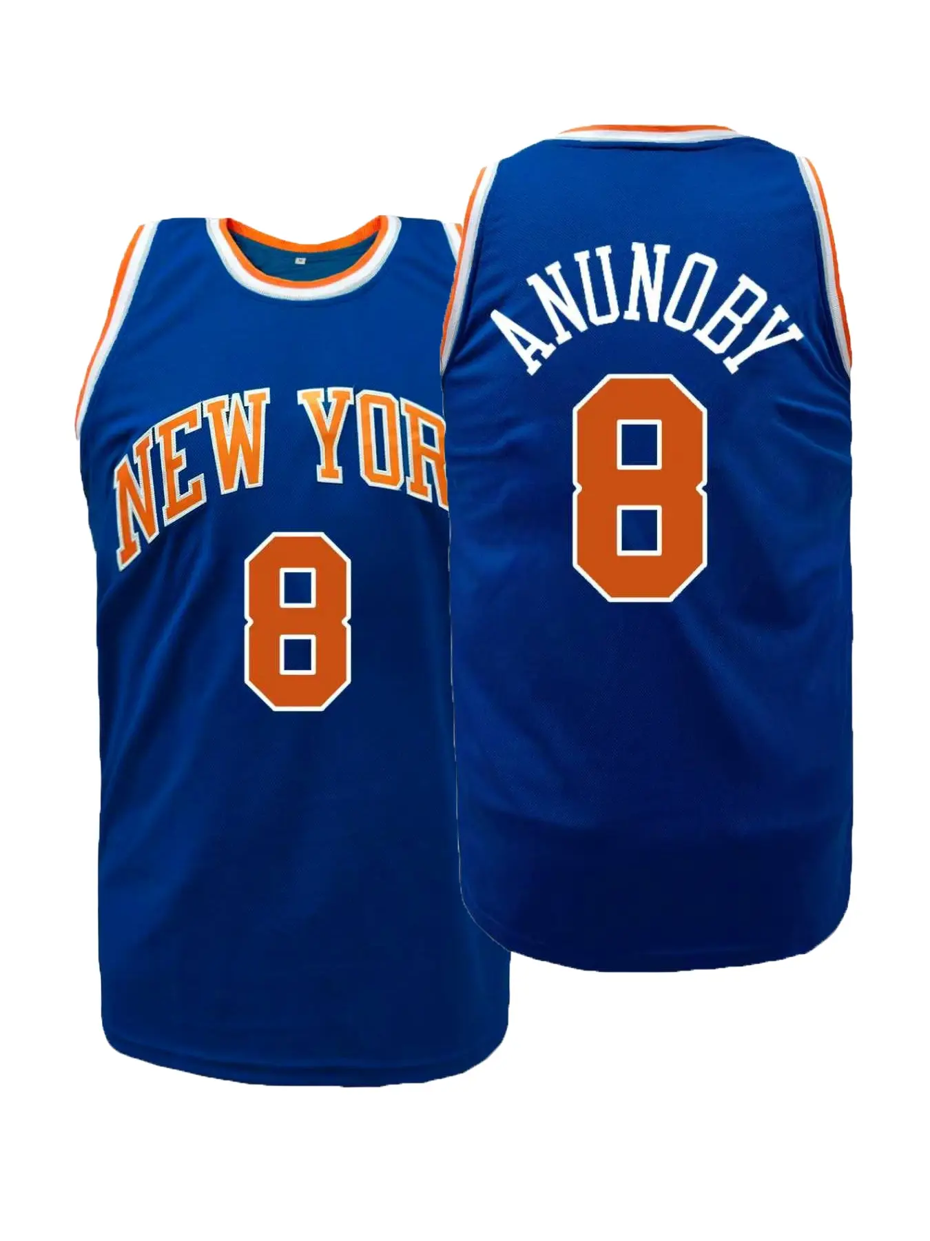 Men's #8 New York Embroidered Basketball Jersey Breathable Sports Tops Unisex Tank Top Casual Sporty Top