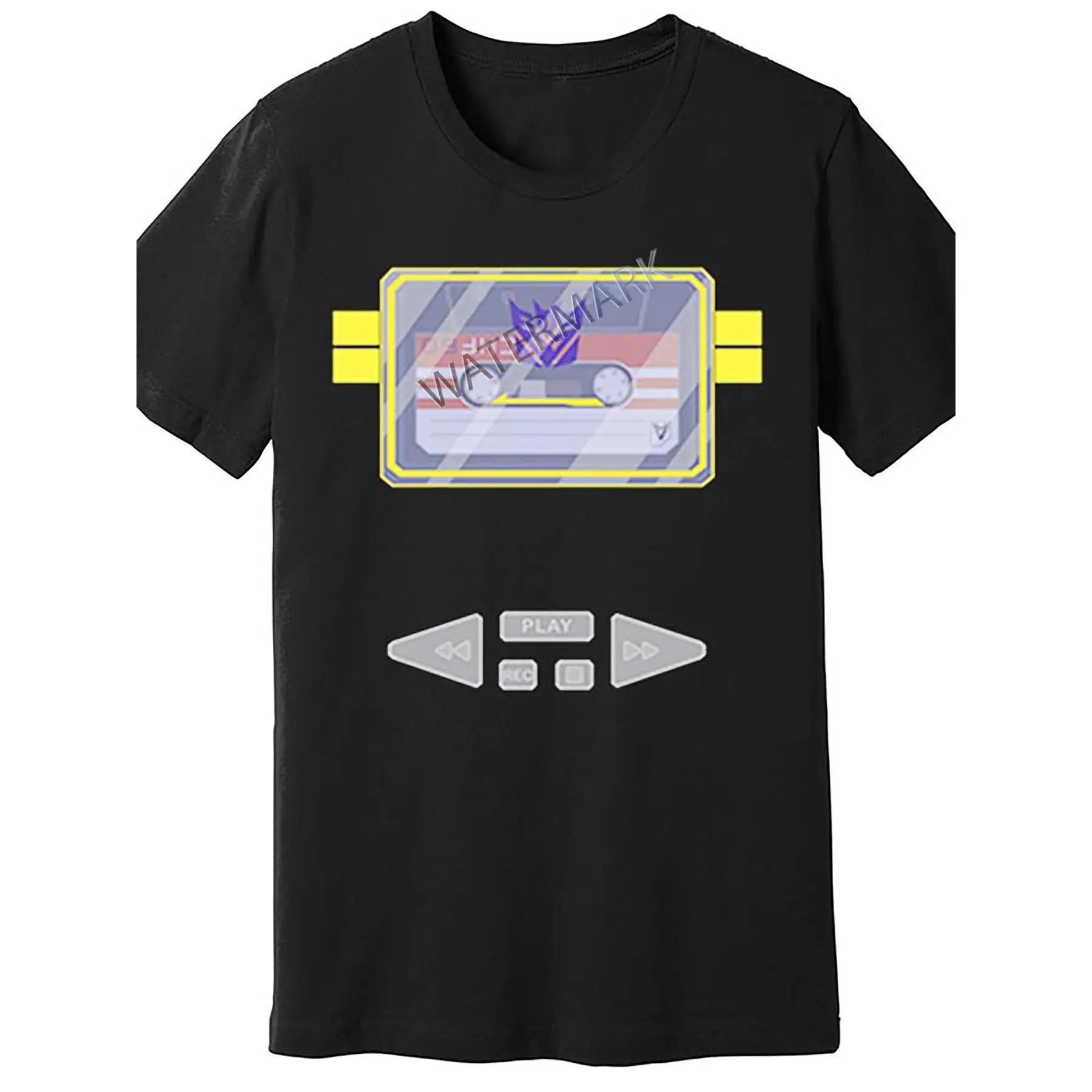 Men's Preppy Soundwave 100% Cotton Round Neck T-Shirt - Cute Retro Decepticon Graphic Print, Soft Tee, Size L