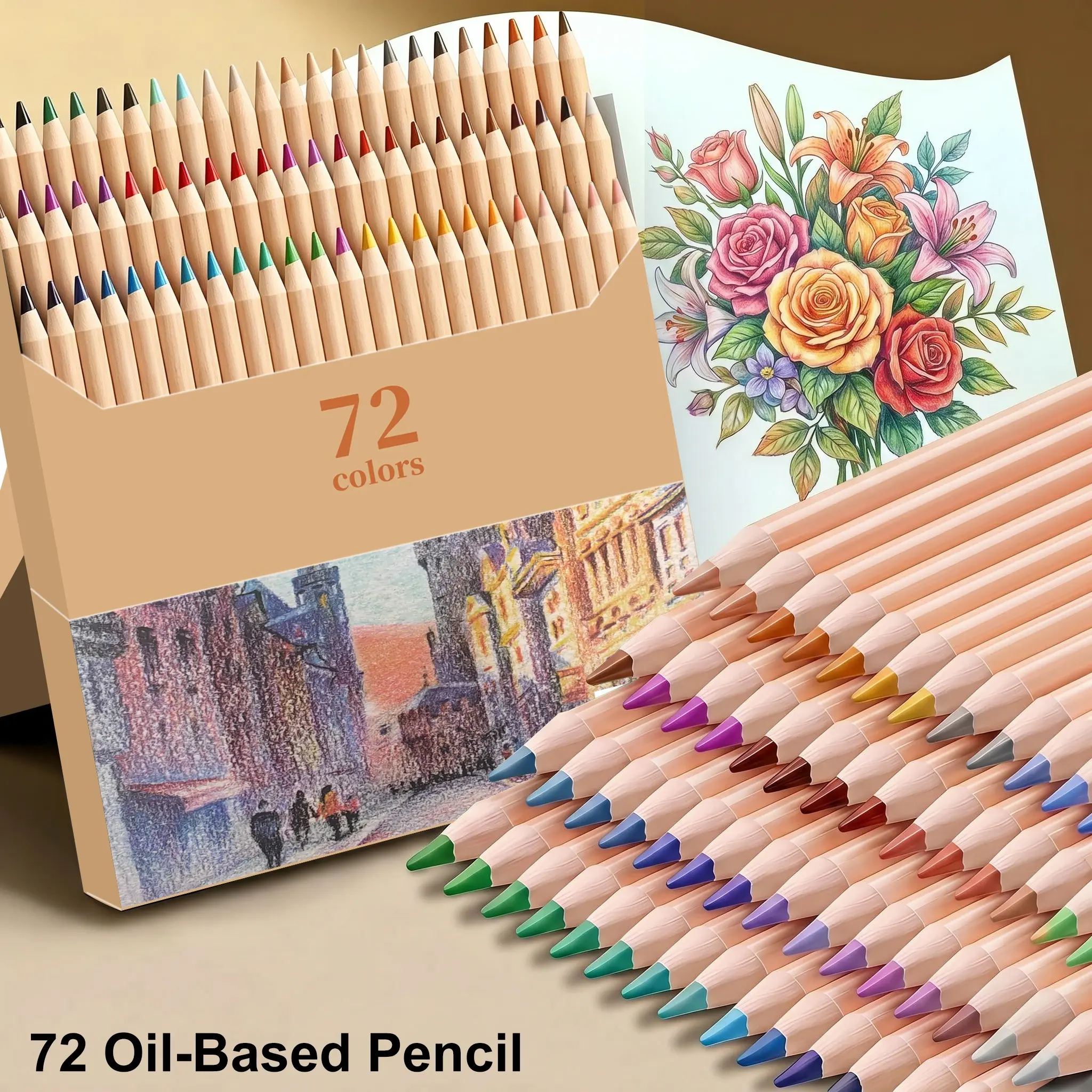 24/36/48/72 Colored Pencils for Adult Coloring Books,Premium Coloring Pencils Set,Quality Oil Based Colored Pencils,Holiday Gifts for Artist Drawing