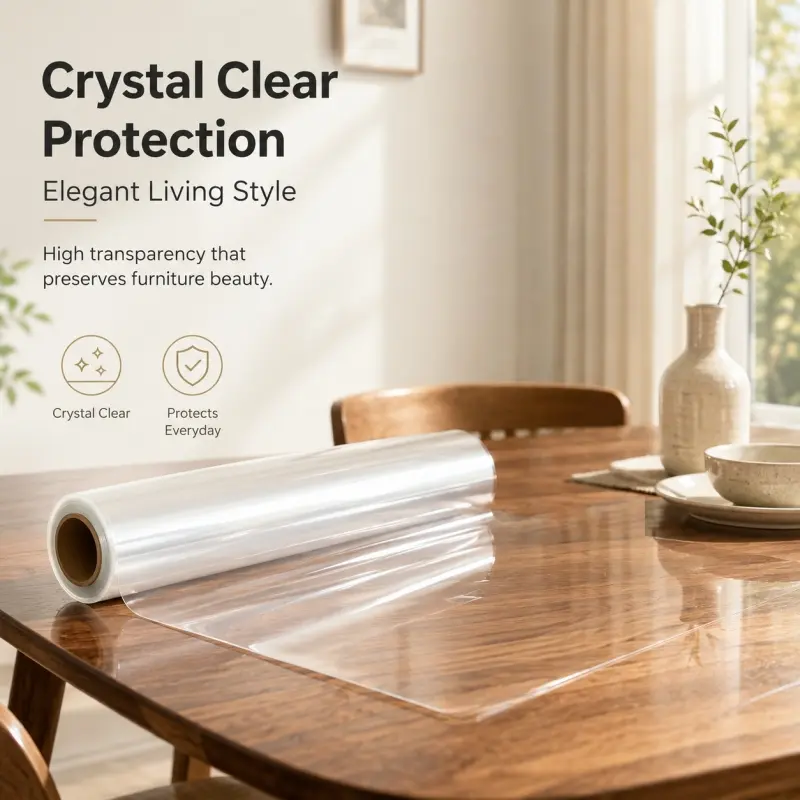 Crystal Clear Surface Protection Film, High Transparency, Bubble-Free Application, Invisible Shield for Countertops, Furniture & Marble Surfaces, Scratch & Stain Resistant, Ideal for Kitchen, Bathroom & Home Use
