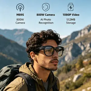 Lightweight Smart Glasses M89s, Ai Real-Time Translation, Ideal for International Travel, Overseas Tourism, Decorative Lens, Abs Frame