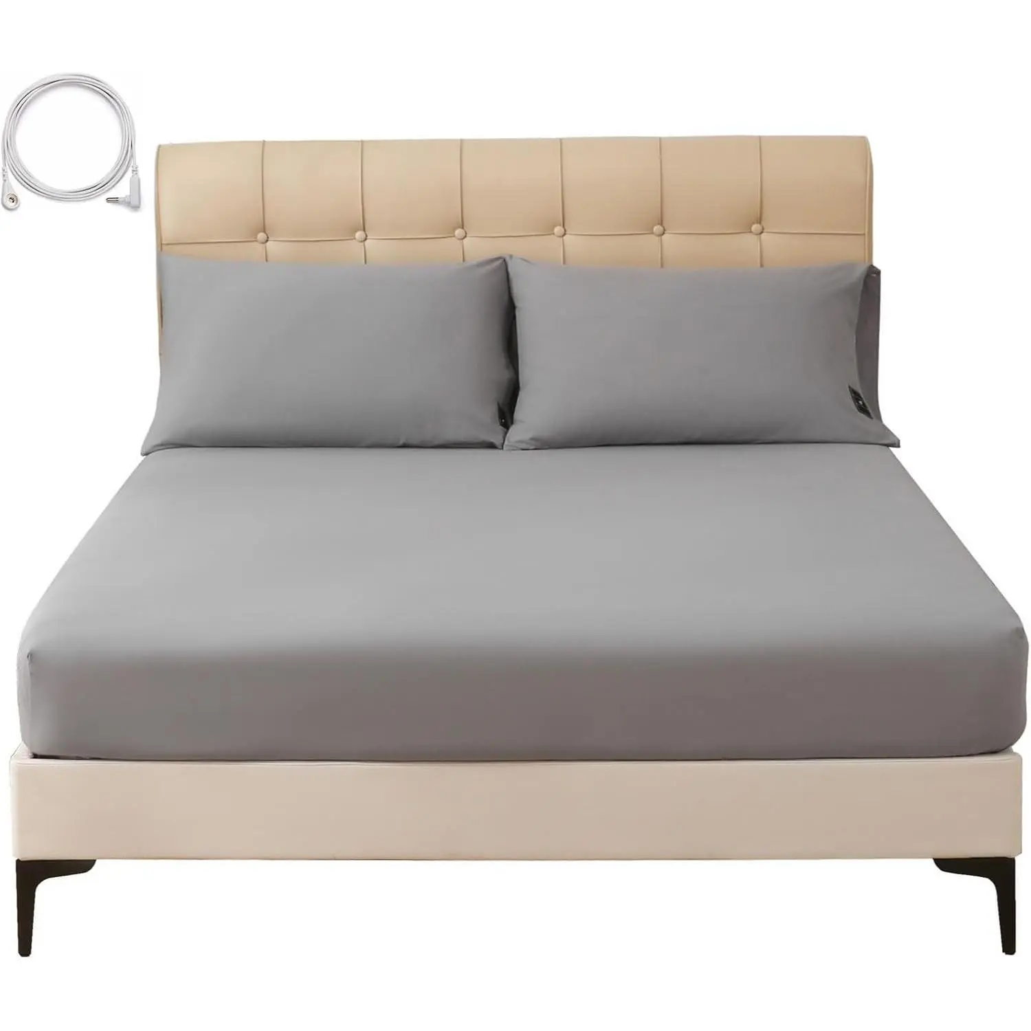 Grounding Sheets King Size, 20% Silver Fiber + 80% Organic Cotton, Conductive Fitted Grounded Bed Sheet with Deep Pocket for Bed & Sleeping (Gray, 78"x80"x15")