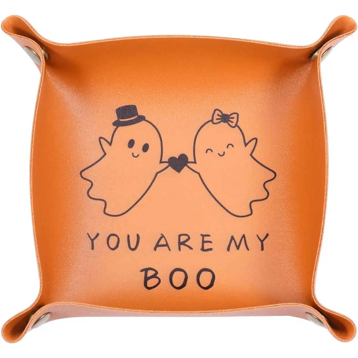Halloween Boo Basket Stuffers for Women Men Spooky Basket Stuffers Gothic | Scream Themed  Anniversary Leather  for Couple  Girlfriends Day Gifts from Boyfriend Valentines Leather Tray