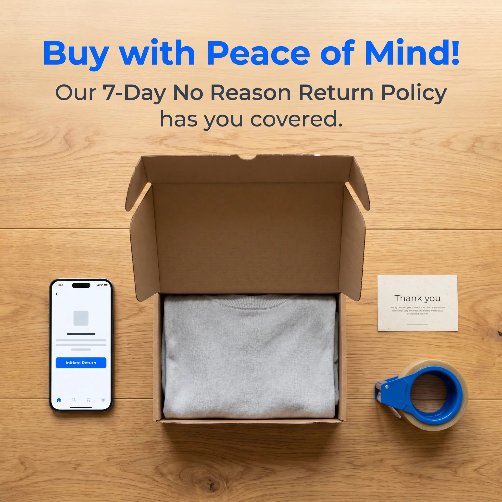 7 Day No Hassle Returns Shop With Confidence No Reason Needed