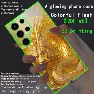 New LED Phone Case with Glowing Border, Compatible with Galaxy S26 Ultra to A15 5g, Fashionable Protective Cover, Unique Design, Daily Use
