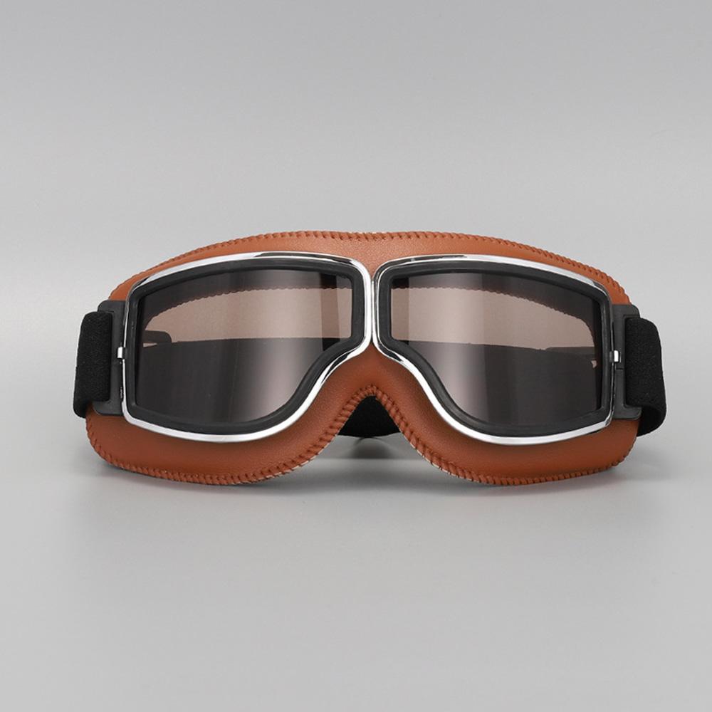 Men's Retro Style Harley Motorcycle Sunglasses UV400 Windpro of Cycling And Skiing protective and Dustproof Goggles  Leather Frame  To Be Used With Helmet