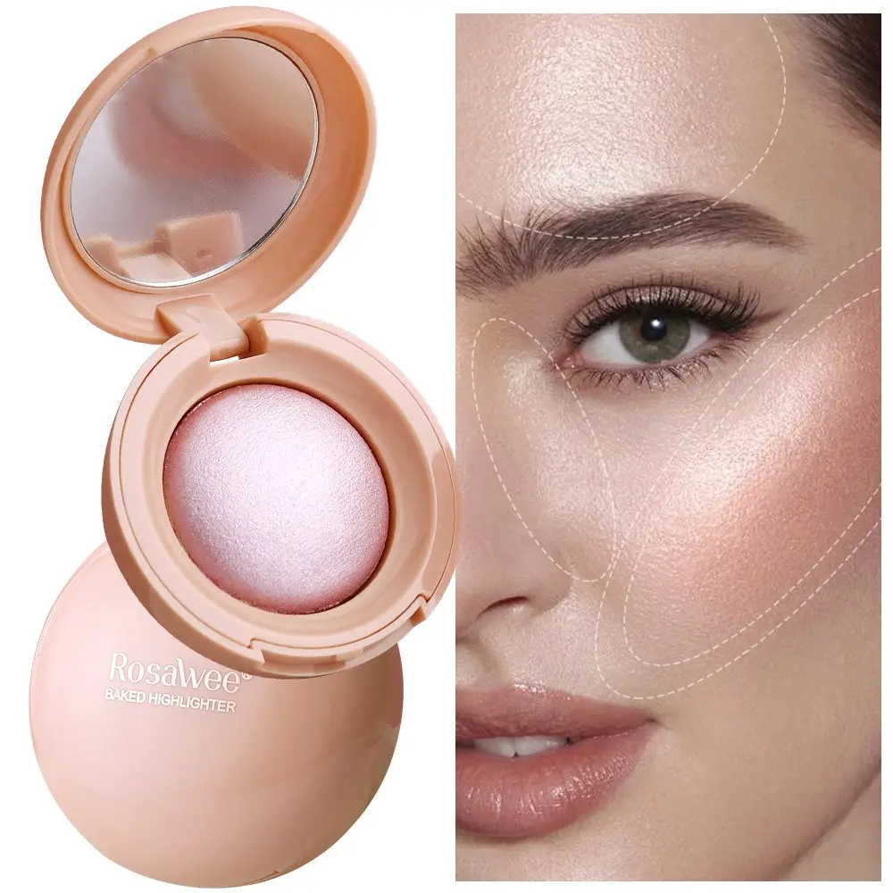 Rosawee  Shimmer Gel-to-Powder Glow Seeker Highlighter Makeup Powder, Long-Lasting Luminous Finish for Face and Body, High Shine Makeup, Highlighting Powder
