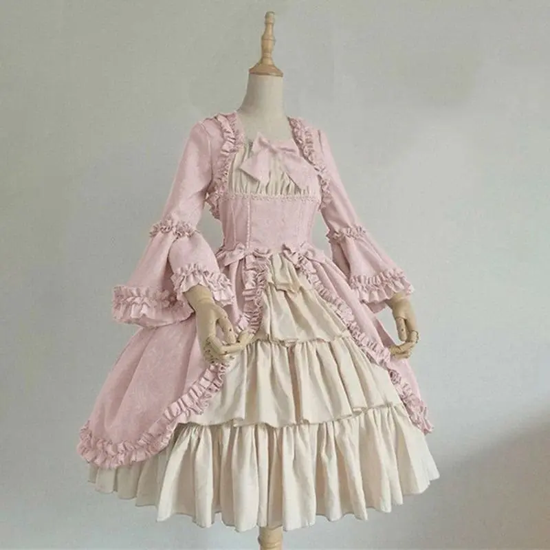 Women's Rococo Ball Gown - Vintage Renaissance Medieval Royal Victorian Irish Lady Clothes for Halloween Cosplay, Dress