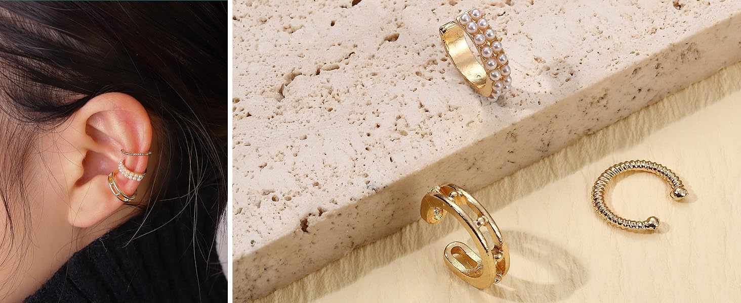 BESTEEL 66 Pcs Ear Cuff Earrings for Women Non Piercing, Hypoallergenic Fake Earringspearl, Silver Clip on Cartilage Earrings for Sensitive Ears, Gold Ear Wrap for Helix Cartilage magnetic earrings BESTEEL 66 Pcs Ear Cuff Earrings for Women Non Piercing, Hypoallergenic Fake Earringspearl, Silver Clip on Cartilage Earrings for Sensitive Ears, Gold Ear Wrap for Helix Cartilage magnetic earrings