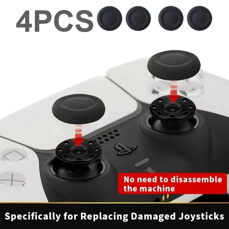 4 Replacement Thumb Grips for Ps5/ps4/xbox Controllers, Button Stick Covers, 3D Simulation Skin Parts, Repair Accessories, Console Controller Accessories