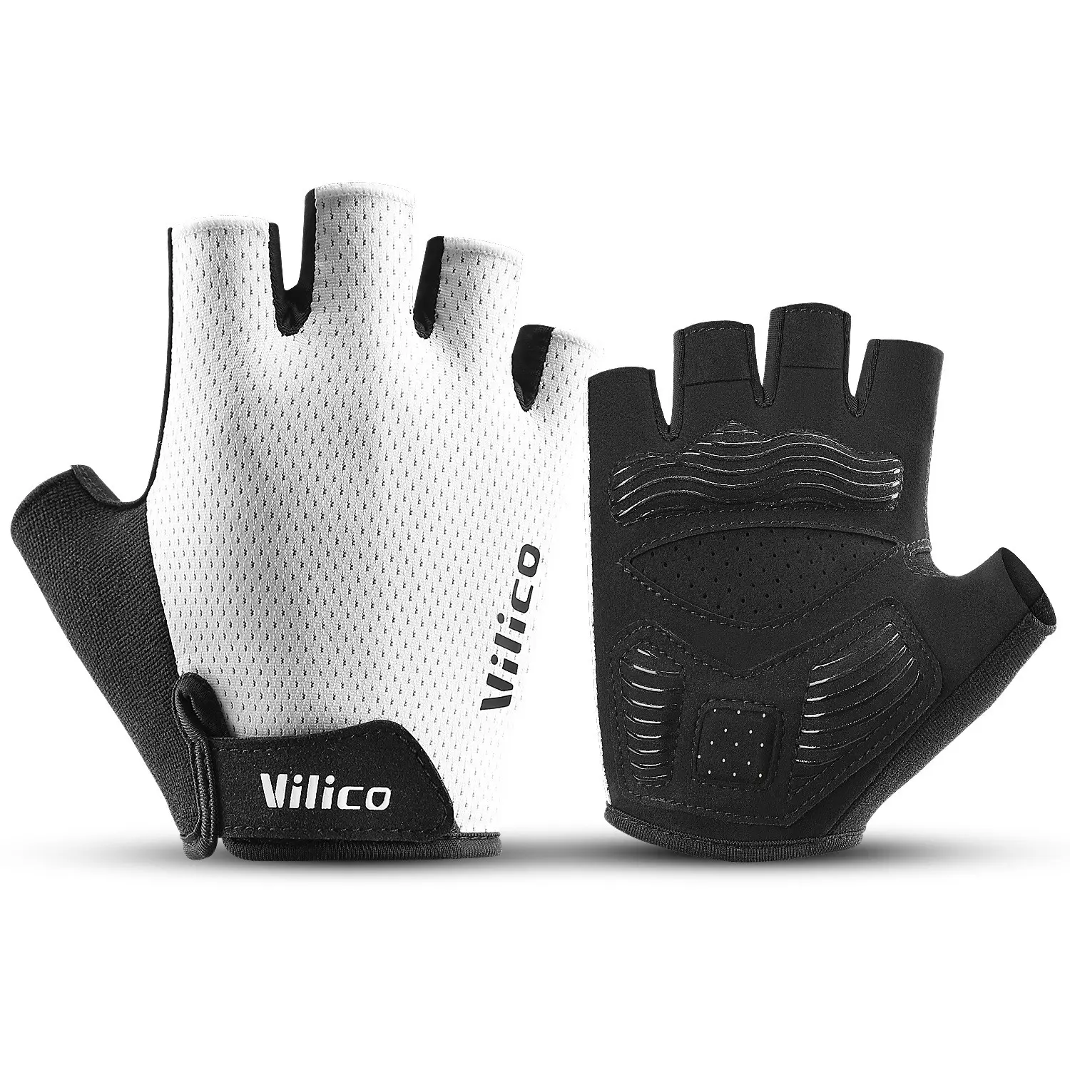 Half-Finger Cycling Gloves, Breathable Mesh, Silicone Anti-Slip Shock Absorption, Ideal for Road Biking, Gym Training, Yoga