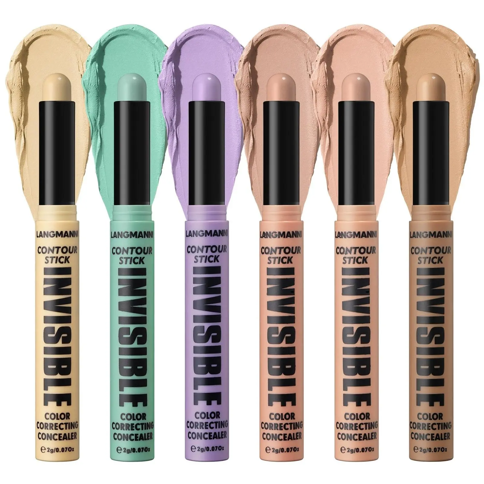 Long Lasting All Day Coverage Concealer Stick, 6 Counts/set High Coverage Concealer, Smooth Concealer Stick, Makeup Tool for Women & Girls, Foundation