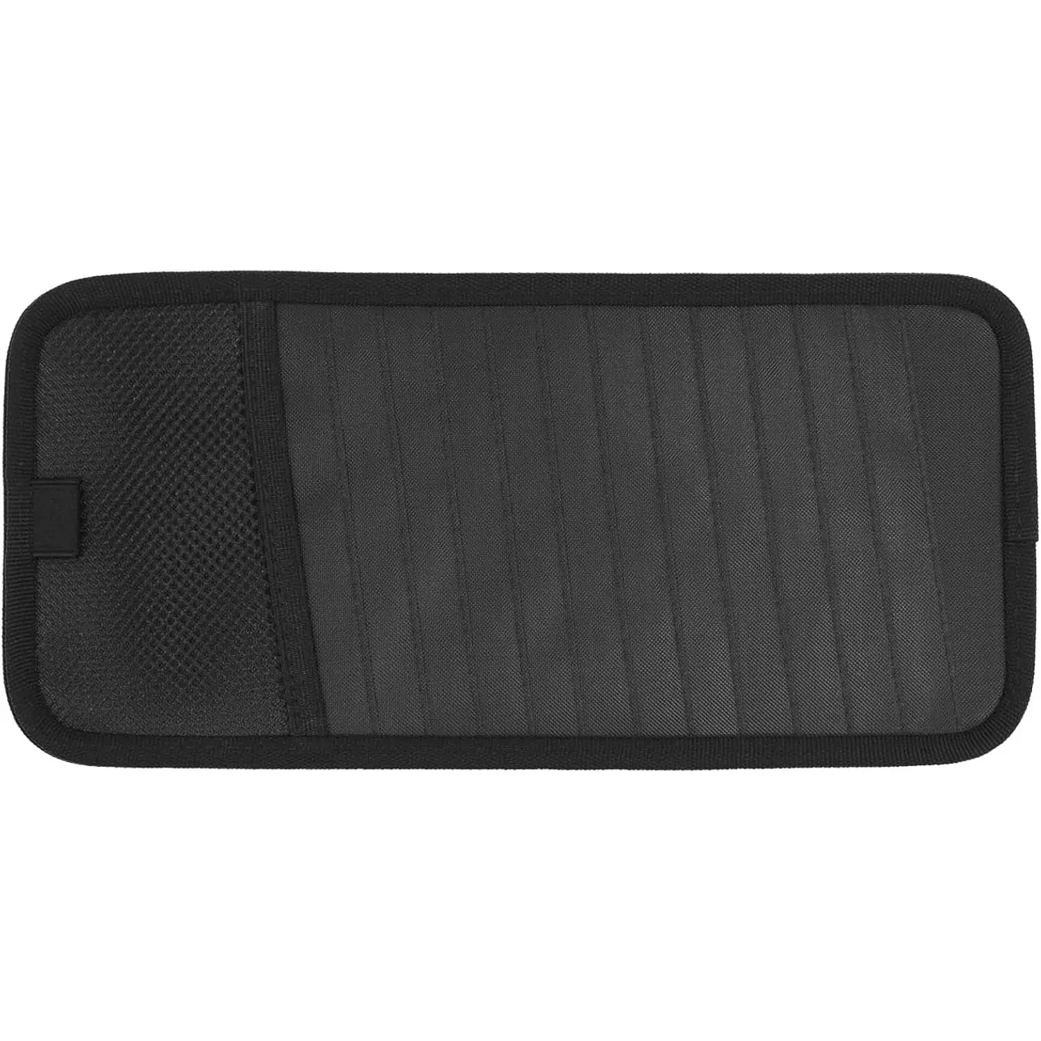 Sun Visor CD Holder, 12-Capacity  Visor Organizer with DVD Sleeves and Mesh Pocket,  Visor Storage for  CD Case and Pen Holder  Design (Black 1 count)