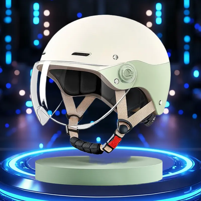 ABS Half-Face Helmet for Men & Women - Synthetic Material, Lightweight Half-Face Design, Ventilated, ECE Safety Certified, Sun Protection, Road Riding, Bicycle & Electric Scooter Use, 30x25x20cm, Multiple Colors (Summer & Winter Suitable)