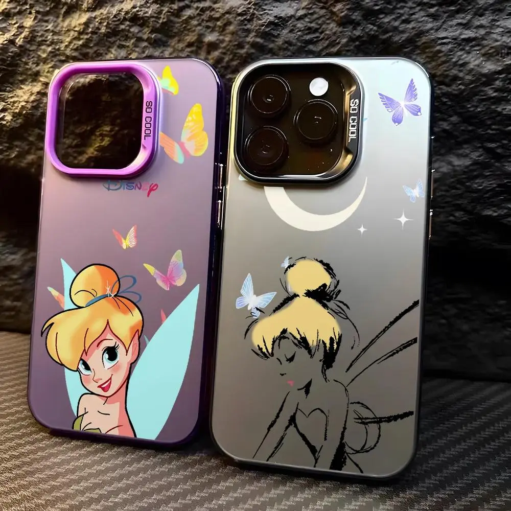 Cartoon Tinkers Bells Phone Case for iPhone 17 Air 16 16e 15 14 Plus 13 12 11 Pro Max Colorful Silver Hard Cover