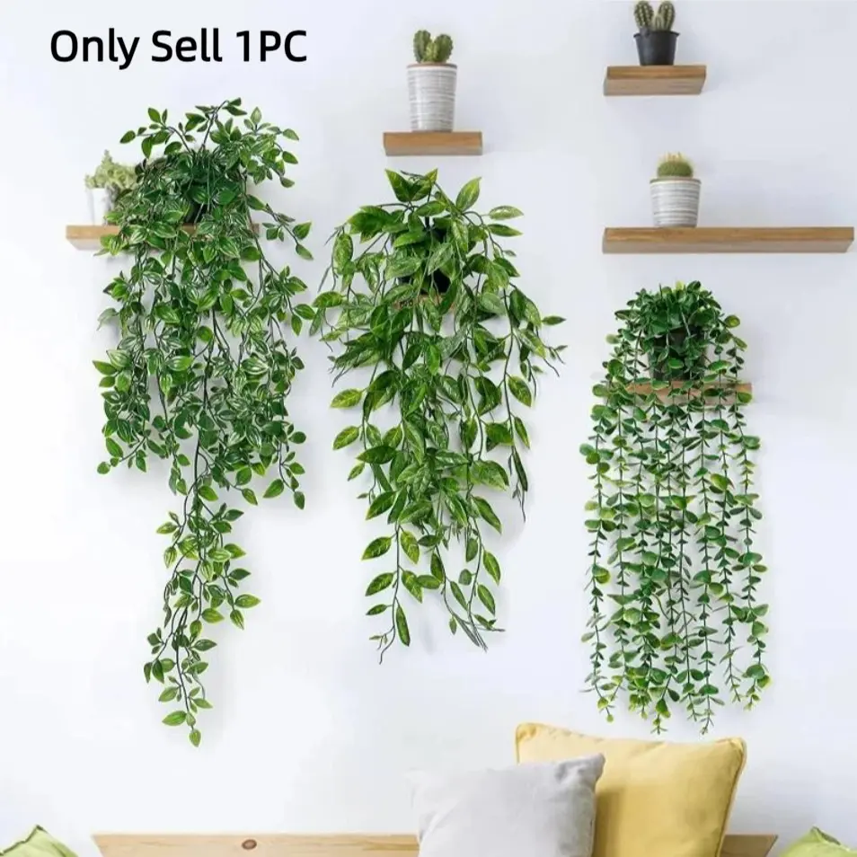 Artificial Hanging Plants, Artificial Floral Plant, Faux Hanging Plant, Fake Eucalyptus Trees, Mandala Vine Potted Plants, Home Indoor Outdoor Decor, No Basin Needed, Courtyard Garden Decoration, Decorative