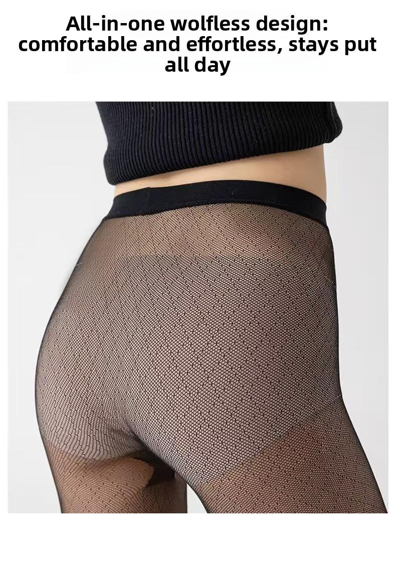 Women's black fishnet pantyhose, spring/summer high-transparency sexy mesh stockings, slimming diamond pattern gray stockings, anti-snag
