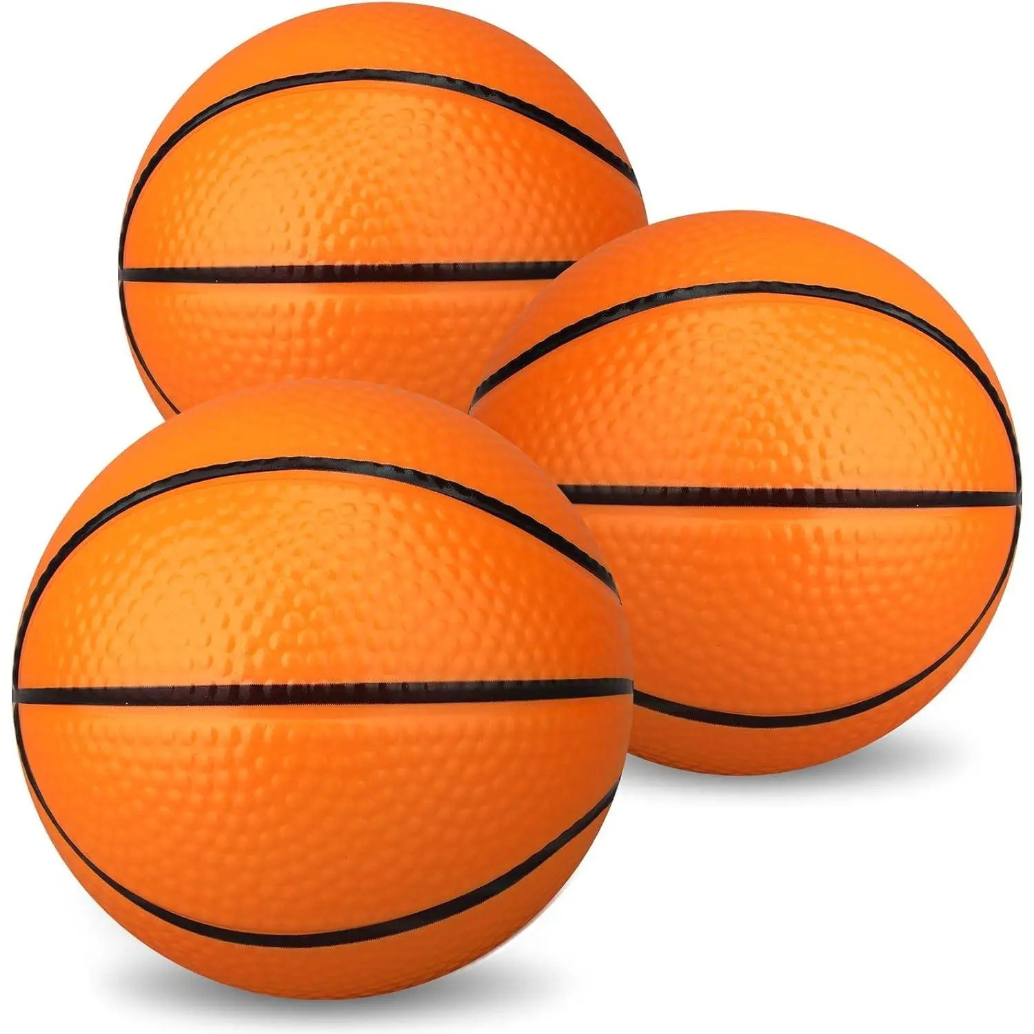 Mini Foam Basketballs (3-Pack, Orange), 5'' Soft Indoor/Outdoor Replacement Balls Toys for Kids, Perfect for Over The Door Basketball Hoops, Play for Bedroom Office Pool Beach