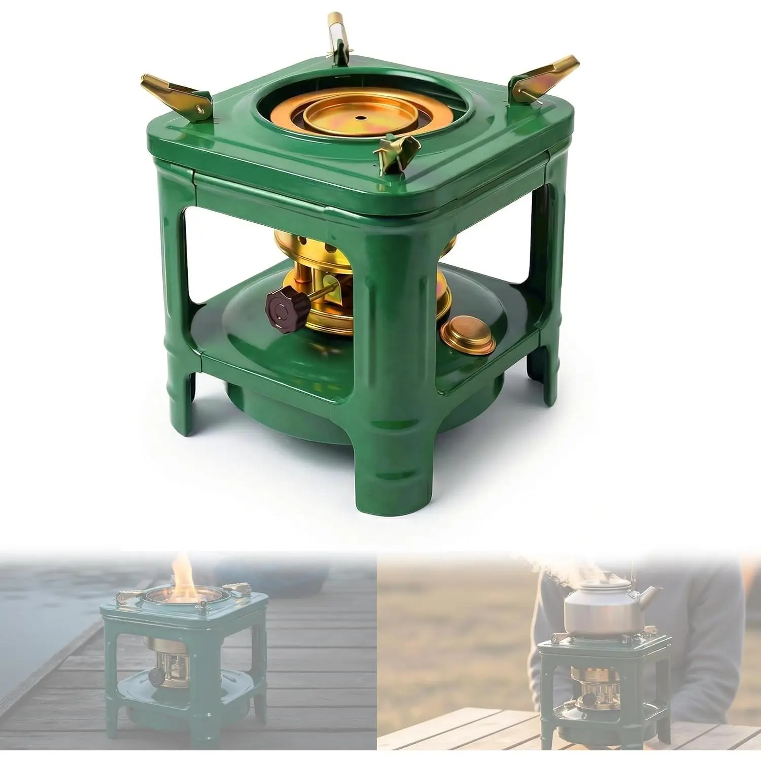 Portable Kerosene Stove 8-Wicks, Camping Stove & Fogon de Petróleo para Cuba, Multi-Fuel Kerosene Heater for Outdoor Cooking, Hiking, Backpacking, Emergency Stove Use (Square)