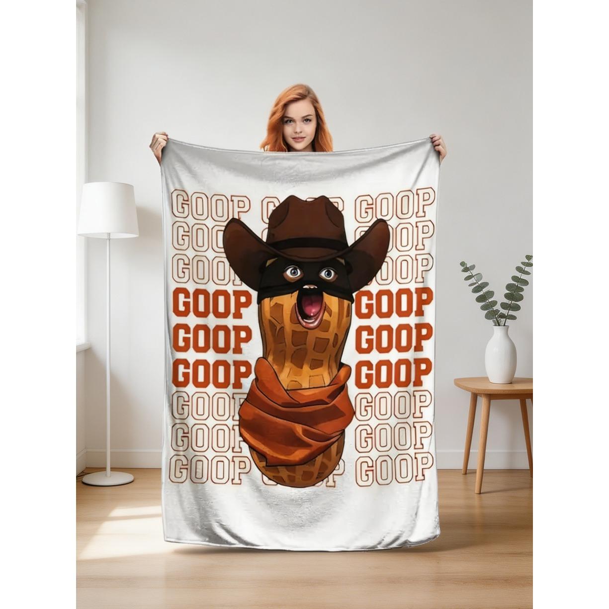 Arc Raiders Meme Flannel Blanket, Burnt Peanut Goop Throw Blanket, Soft Cozy Blanket for Sofa Bed, All Season Travel Camping Gift