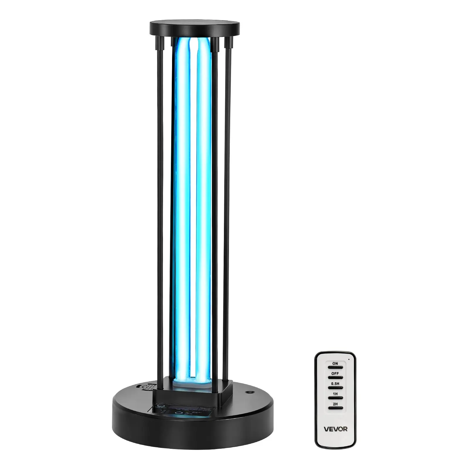 【DealsForYouDays】VEVOR 36W Power UV-C Purifier with Ozone, 253.7 nm + 185 nm Wavelengths, 3-Gear Timer (30/60/120 Mins), Remote Control, 360° Coverage, Compact and Portable ABS Plastic, Long-Lasting Deep Cleaning, 400 Sqft Indoor School Use