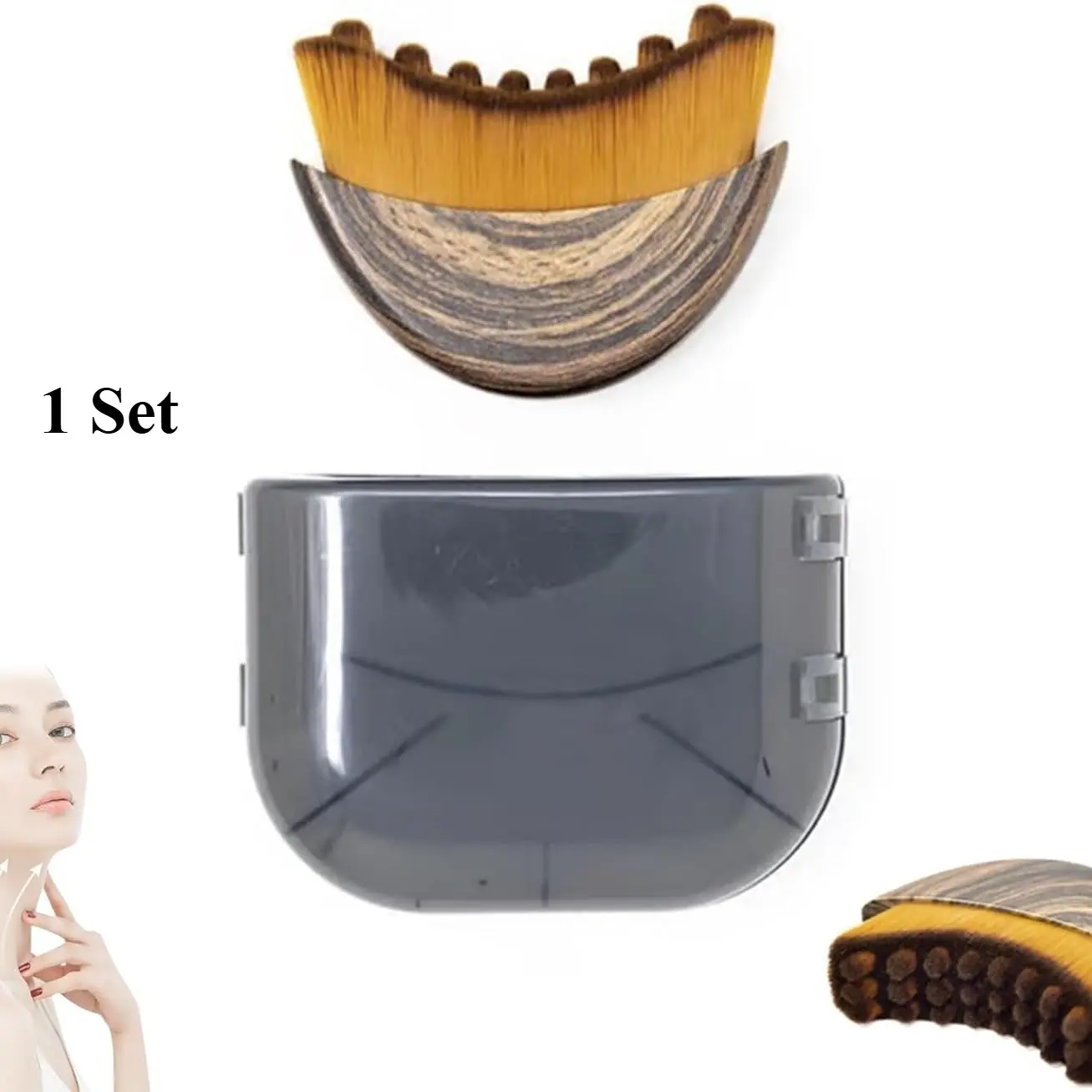 1 Set Facial Brush with Ergonomic Oval Head – Soft Nylon Bristles & ABS Handle for Face, Jawline & Neck Contouring – Precise Lymphatic Massage, Exfoliation & Skin Care – Spa-Quality Beauty Tool, Facial Brush for Lymphatic Drainage, Facial Care Tools