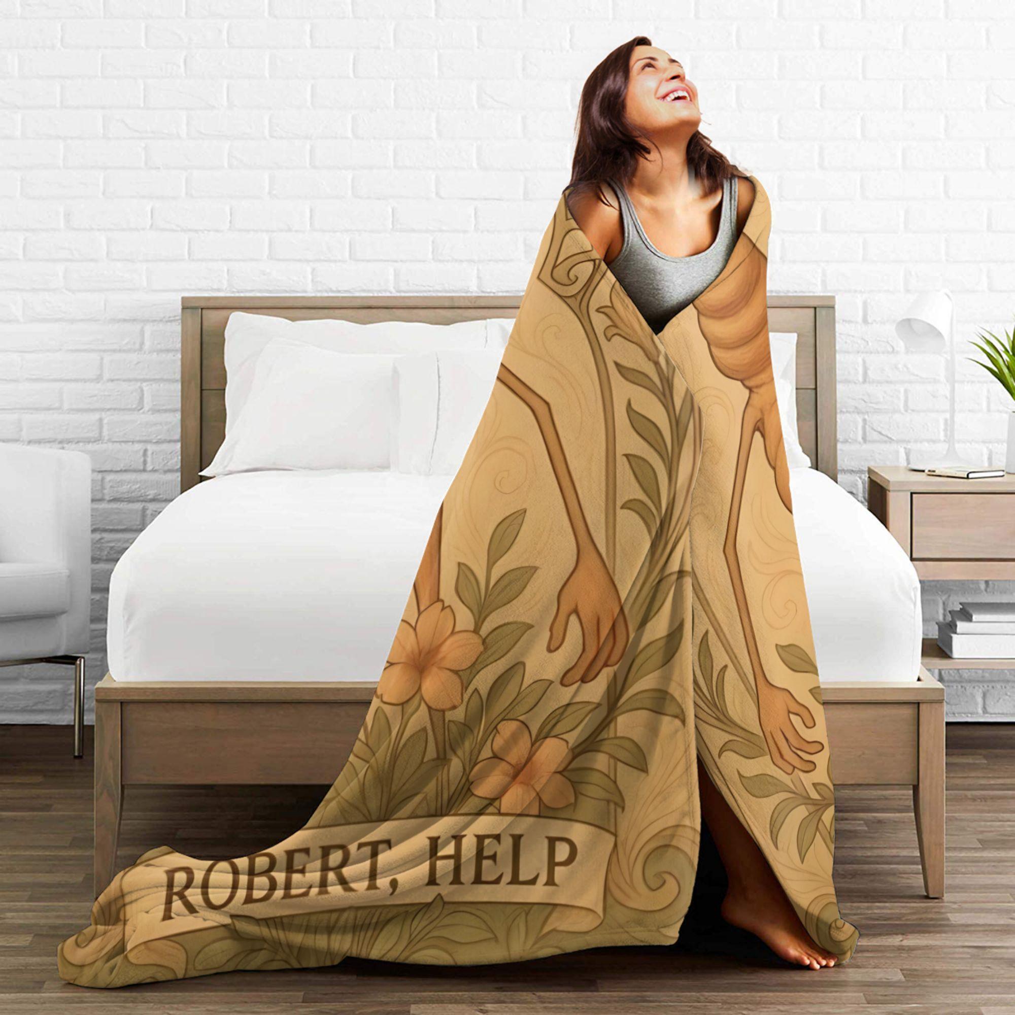 Marcus The Worm Theme Blanket, Soft and Comfortable, Suitable for Bedroom and Living Room Decoration, Perfect Gift, Machine Washable micro  crochet  blanket warm nap blanket