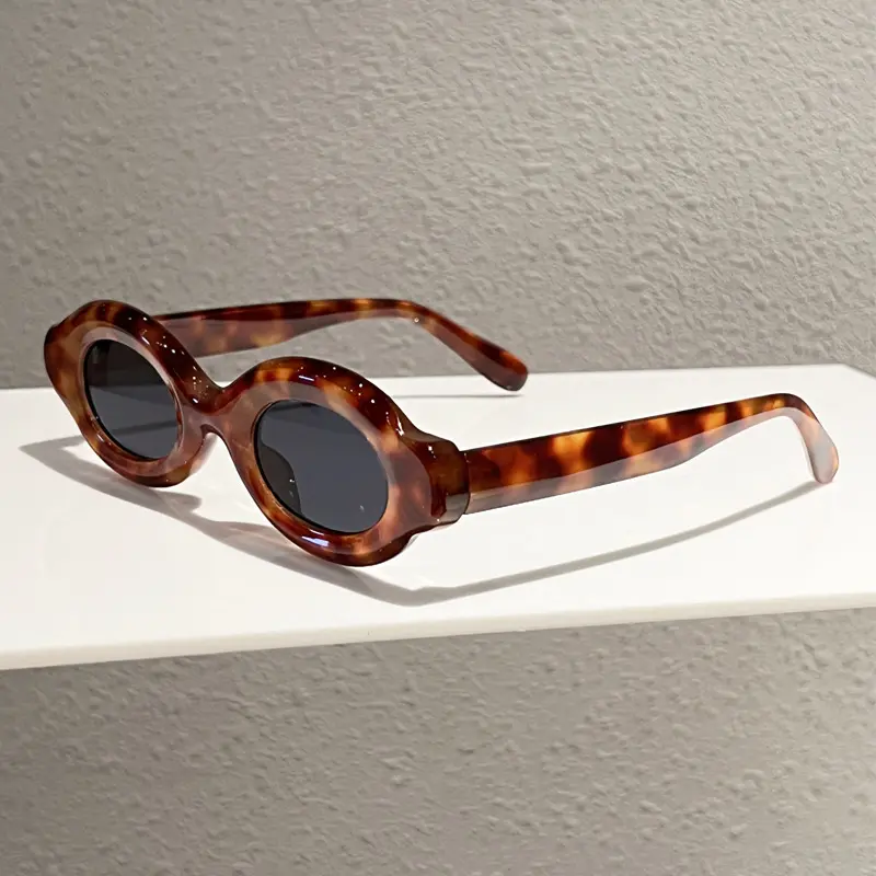 Effortless Milky Cream Translucent Chunky Oval Sunglasses Face Slimming Tinted Lenses Lightweight Durable Frame Y2K Retro Streetwear Daily Wear