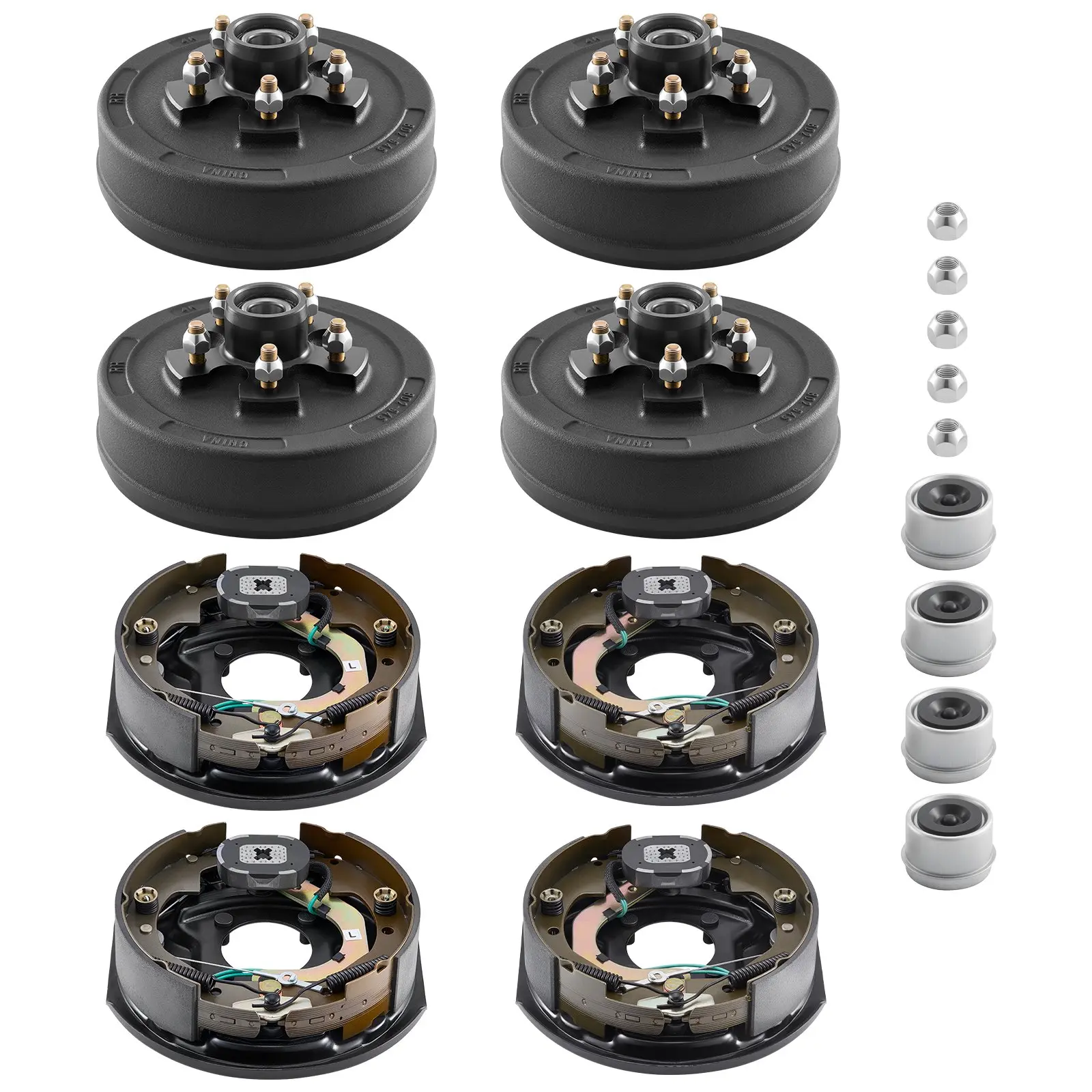 【DealsForYouDays】VEVOR Electric Trailer Brake Assembly, 10x 2-1/4 Inch, 2 Pairs Self-Adjusting Electric Brakes Kit for 3500 lbs Trailer Axle, Backing Plates for Braking System Part Replacement, Fit for Trailers, RVs